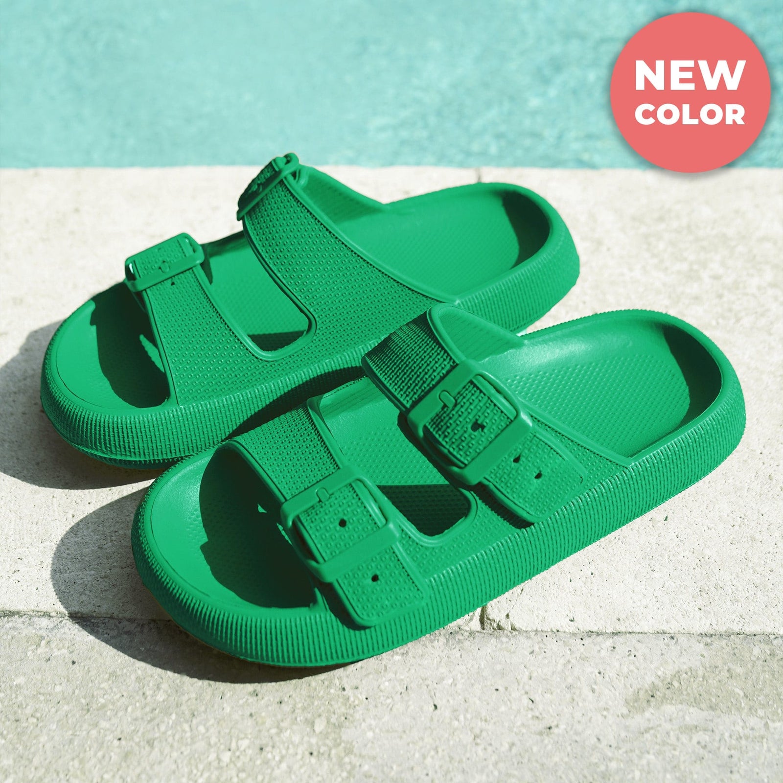 KIY Studios Men\'s Green Slide Sandals Comfort Cloud Footbed Size‎ 5 NIB Cushionaire Men main image 4